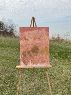Copper Gold Abstract, Leaf Foil Canvas