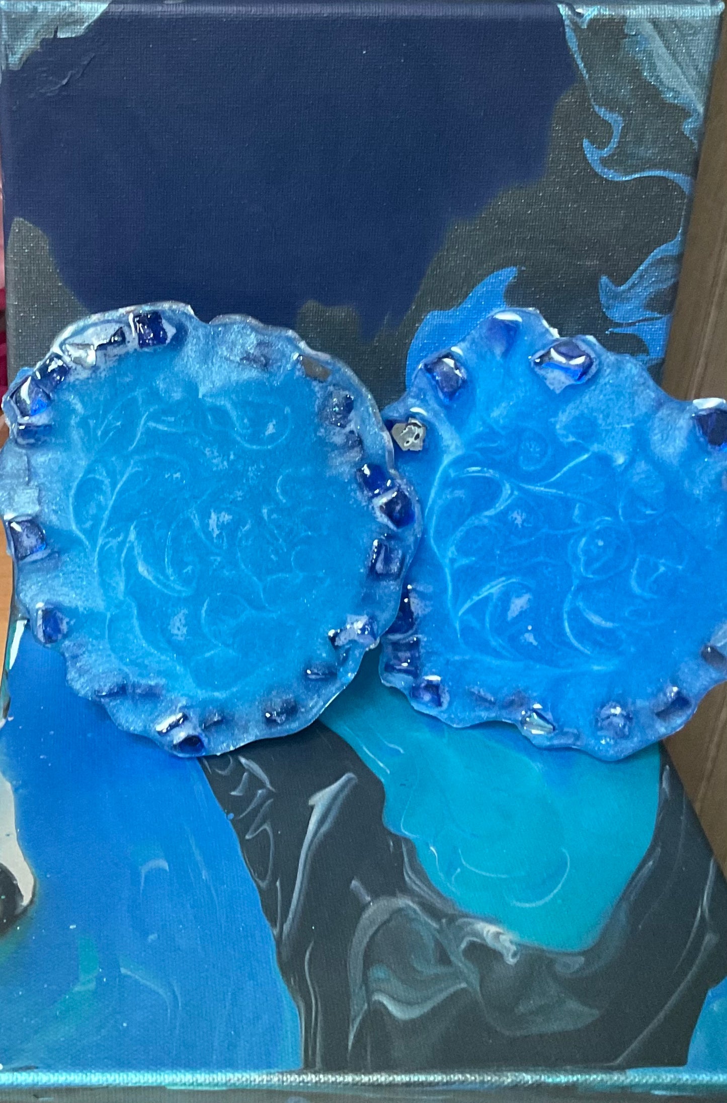 Acrylic Pour Canvas & Coaster Set
