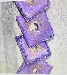 Geode Agate Purple Coaster Set