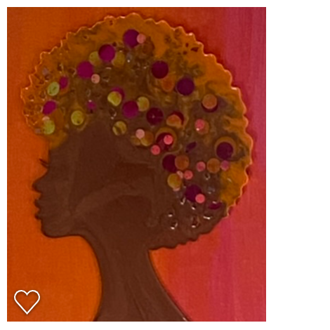 3D Copper & Orange Girl on Canvas