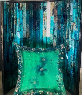 Blue Teal Resin Tray Set