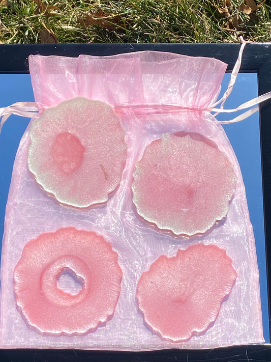 Geode Agate Pink Coaster Set
